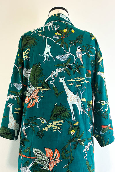 Cotton Robe ~ Teal Giraffe