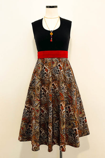 Spiced Cocoa Reversible Dress with Pockets - Medium