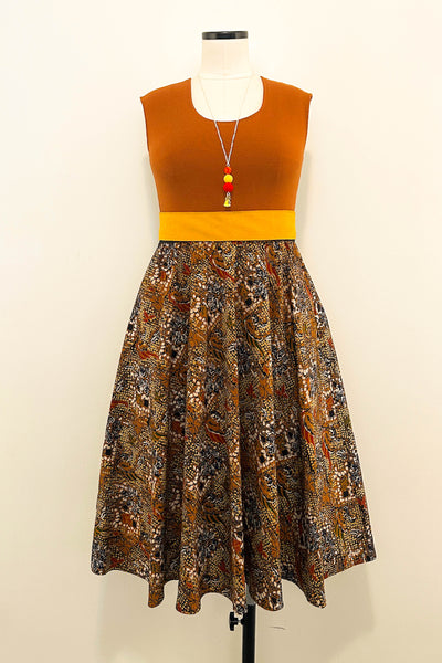 Spiced Cocoa Reversible Dress with Pockets - Large