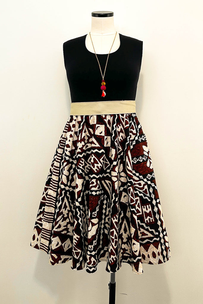 Batik Noir Reversible Dress with Pockets - Large