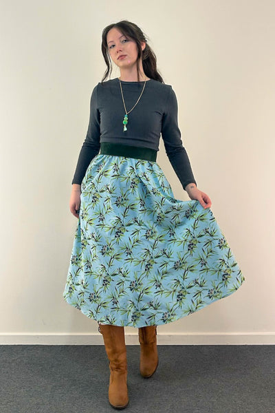 Blue Bamboo Dress w/ Pockets SMALL