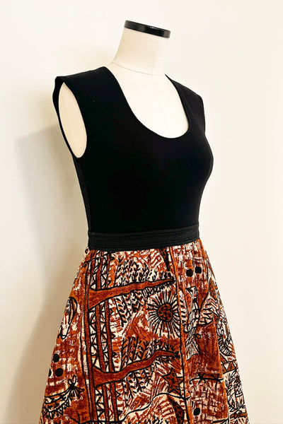 Terracotta Tales Reversible Dress with Pockets - Small