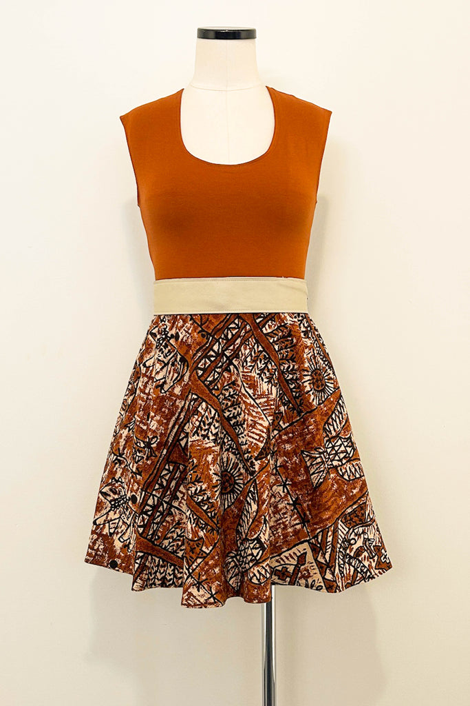 Terracotta Tales Reversible Dress with Pockets - Medium