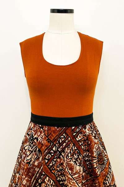 Terracotta Tales Reversible Dress with Pockets - Medium
