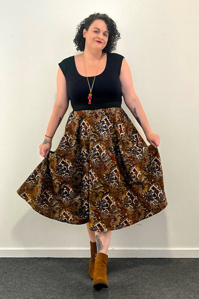 Spiced Cocoa Reversible Dress with Pockets - Medium