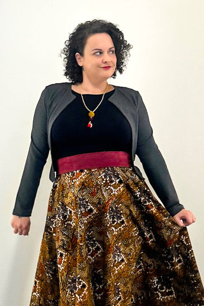 Spiced Cocoa Reversible Dress with Pockets - Medium