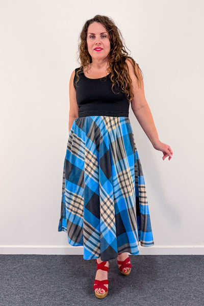 Windowpane Dress w/ Pockets MEDIUM