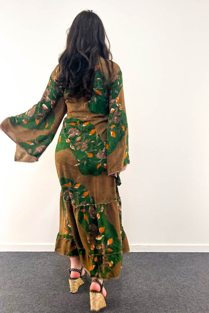Angel Wing Upcycled Dress ~ Woodland Silk