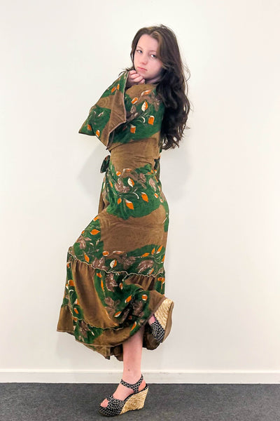 Angel Wing Upcycled Dress ~ Woodland Silk