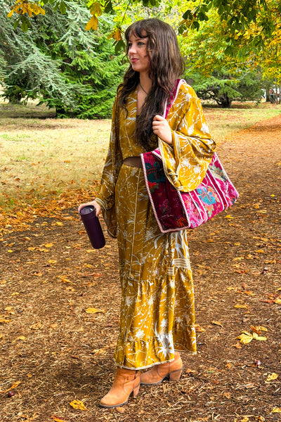 Velvet Tote ~ Burgundy