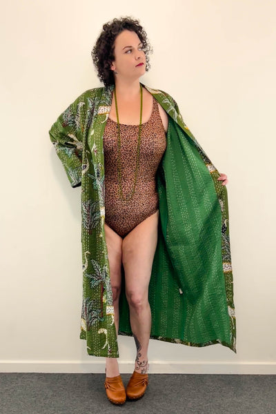 Kantha Robe ~ Green Jungle