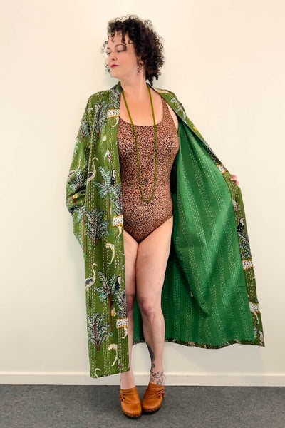 Kantha Robe ~ Green Jungle