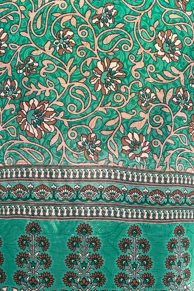 Short Upcycled Robe ~ Emerald Vine