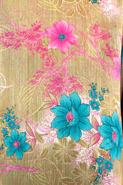 Long Upcycled Kimono Robe ~ Pink Sands