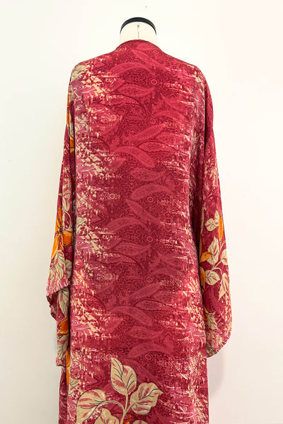 Long Upcycled Kimono Robe ~ Fire Muse