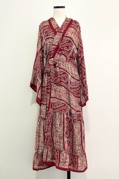 Angel Wing Upcycled Dress ~ Red, Red Wine