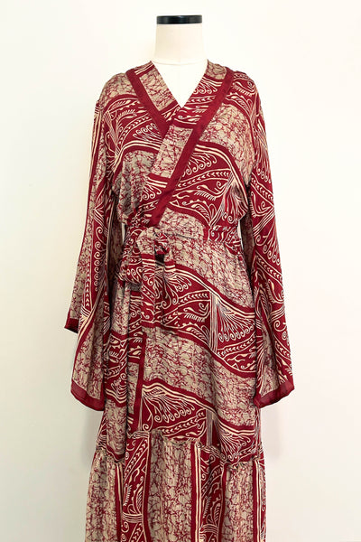 Angel Wing Upcycled Dress ~ Red, Red Wine