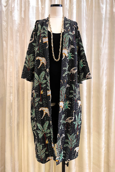 Kantha Robe ~ Black Jungle