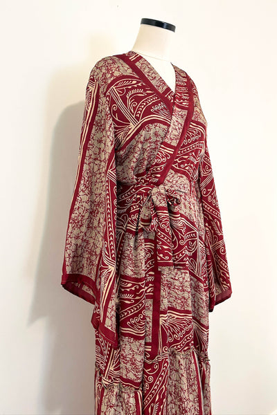 Angel Wing Upcycled Dress ~ Red, Red Wine