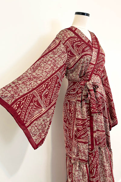 Angel Wing Upcycled Dress ~ Red, Red Wine