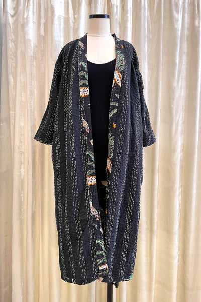 Kantha Robe ~ Black Jungle