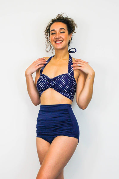 Marilyn Top in Navy Dot