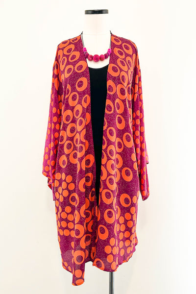 Short Upcycled Kimono Robe ~ Groove is in the Heart
