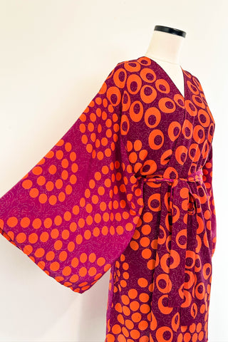 Short Upcycled Kimono Robe ~ Groove is in the Heart