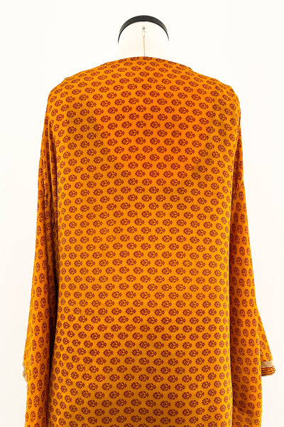 Short Upcycled Kimono Robe ~ Fields of Gold