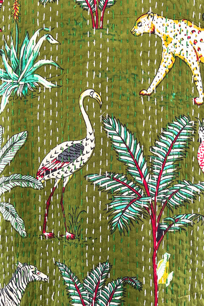 Kantha Robe ~ Green Jungle
