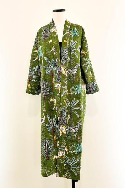 Kantha Robe ~ Green Jungle
