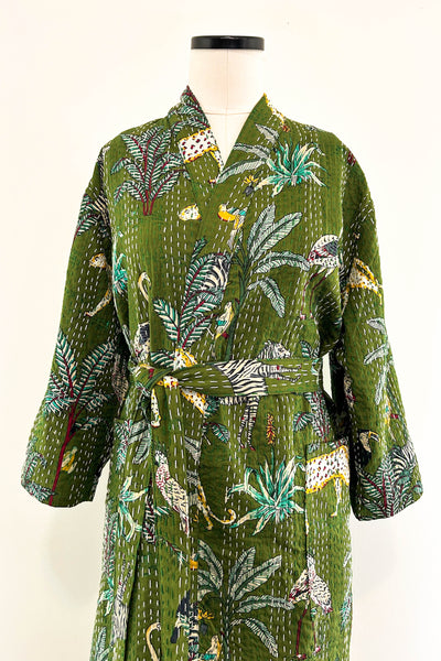 Kantha Robe ~ Green Jungle