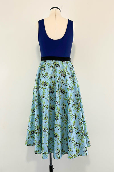 Blue Bamboo Dress w/ Pockets SMALL