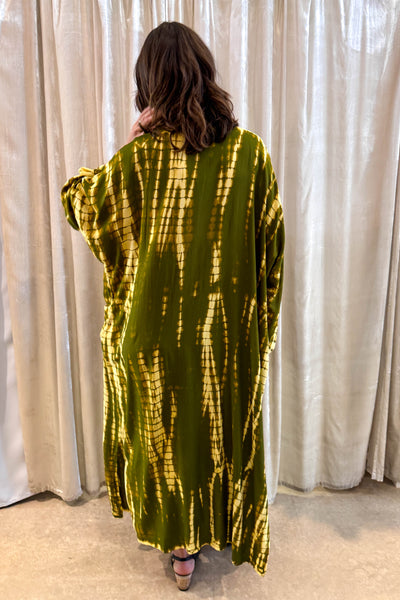 Cotton Robe ~ Green Tie Dye