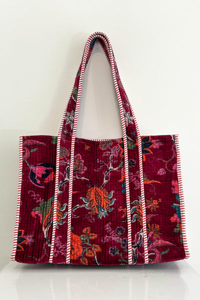 Velvet Tote ~ Burgundy