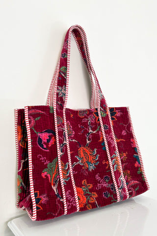 Velvet Tote ~ Burgundy