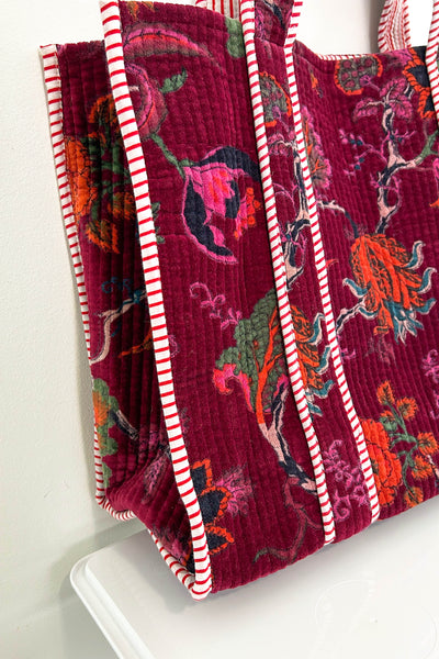 Velvet Tote ~ Burgundy
