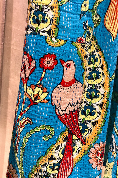 Kantha Robe ~ Turquoise Bird