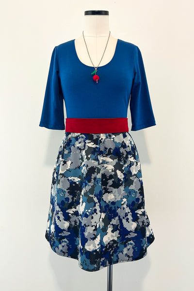 Inkstorm Blue Dress w/ Pockets MEDIUM