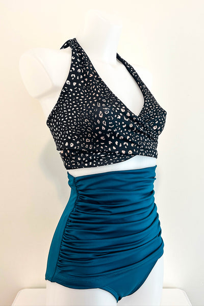 Gina Top in Black Leopard & Black