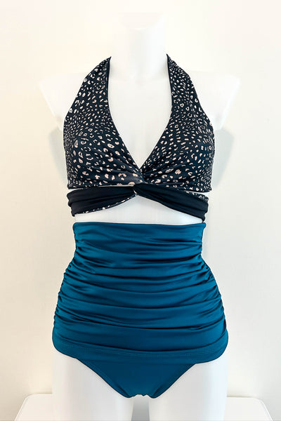 Gina Top in Black Leopard & Black