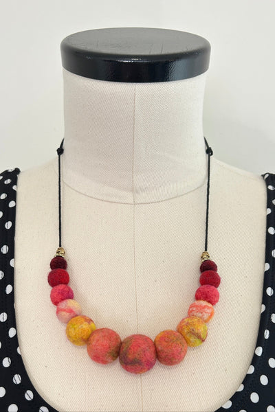 Wool Necklace in Rosey Gold