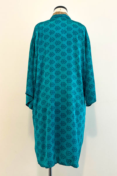 Short Upcycled Robe ~ Turquoise Spell