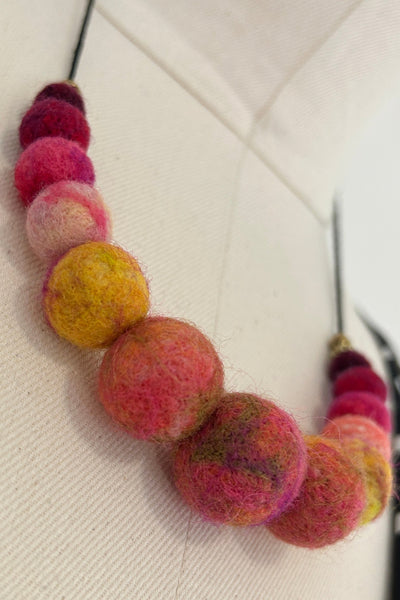 Wool Necklace in Rosey Gold