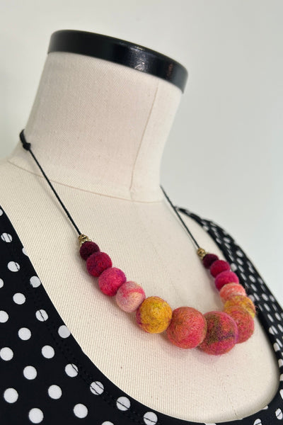 Wool Necklace in Rosey Gold