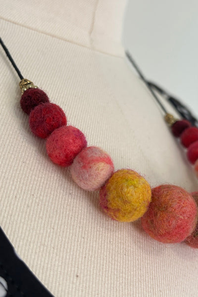 Wool Necklace in Rosey Gold