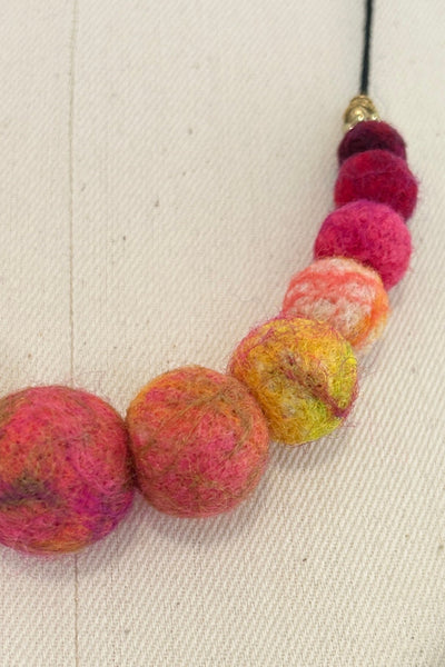 Wool Necklace in Rosey Gold
