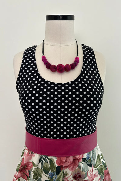 Wool Necklace in Boho Rose