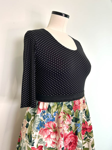 Short Upcycled Robe ~ Teal & Pink
