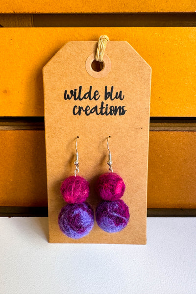 Wool Earrings in Dalia